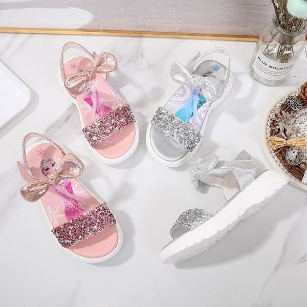 elsa prinsesse sko barn pige med pailletter pink 16,8 cm / størrelse 27