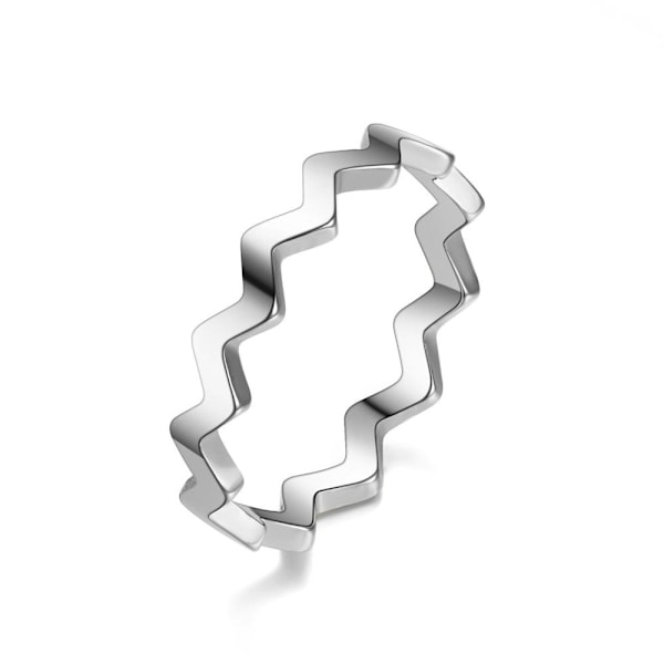 Arc Wave Shape Special Ring - Tyylikäs Pinky-sormus naisille d 2mm leikattua aaltoilevaa ruusukulta Nro 6