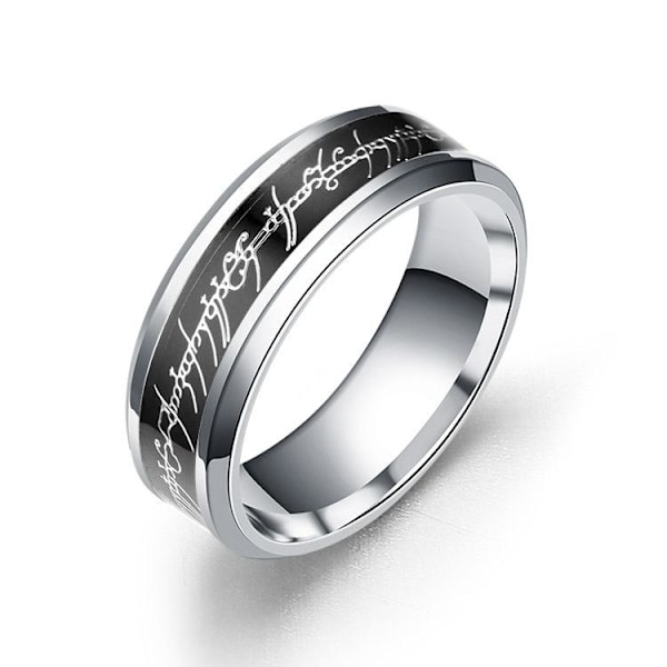 Ringenes Herre Officielle Titanringssæt - Mordor-inspirerede Detaljer 8 mm guldplade med blå baggrund nr. 6