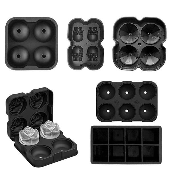 Iskuber is/choklad/geléform döskalle bollar skull blomma fyrkant 2st/Diamant4