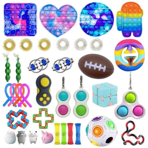 fidget toys pop it stressbollar fidget toys pack/set 37 st