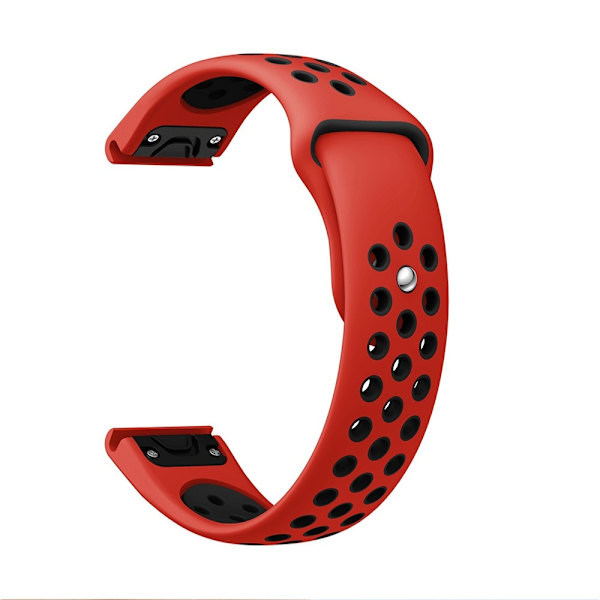 armbånd silikone Garmin fenix 7pro/6 fenix 5 rød/sort