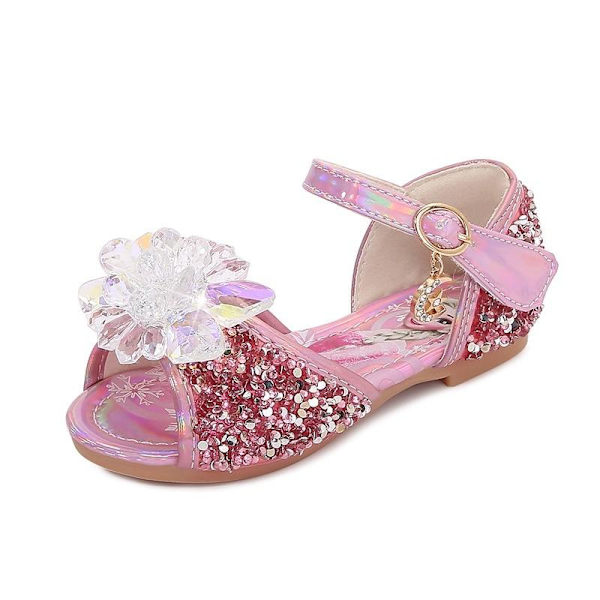elsa prinsesse sko barn pige med pailletter pink 19 cm / størrelse 30