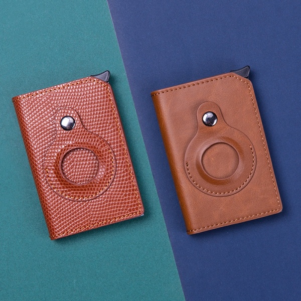 airtag plånbok wallet korthållare kort RFID svart B