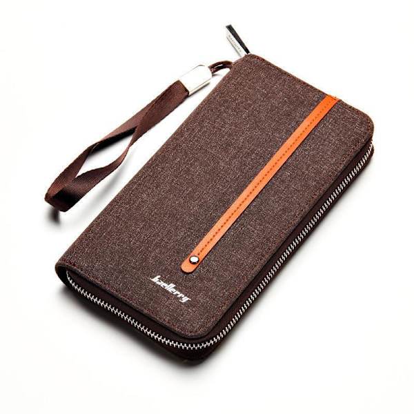 Baellerry Canvas Miesten Lompakot Brand Design Vintage vetoketju lehmät kahvi 20 cm * 10 cm * 2,5 cm