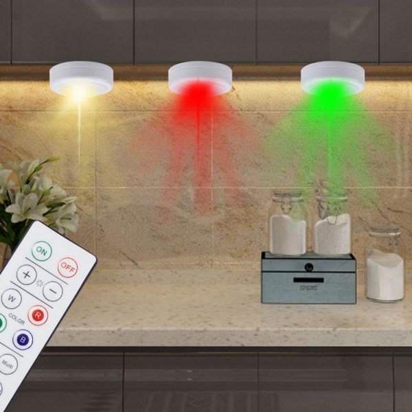 Led lys lampe led spotlight pakke med fjernkontroll nattlampe 1×fjernkontroll＋3×lamper