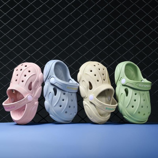 mjuka tofflor slider sandaler skor foppatofflor barntofflor fopp blå/grå 210