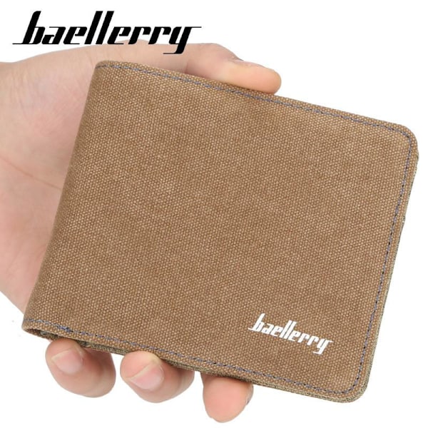 Baellerry Miesten Canvas Lompakko Retro lyhyt poikkileikkaus Miesten salkut kahvi