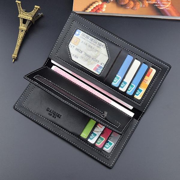 Baellerry PU læder mænd tegnebøger Business Design Pung Card mørk kaffe 18,5 cm * 9 cm * 1,8 cm