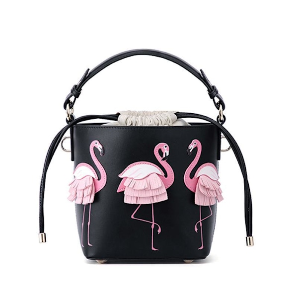 Flamingo Bucket Bag Naisten Tytöt Muoti Olkalaukku Crossbody Bag Mare valkoinen