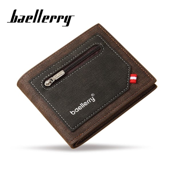 Baellerry Slim Bifold-lommebok for menn med flere kortlommer og svart