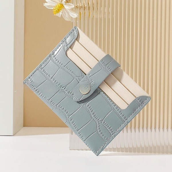 korthållare kort plånbok slim card holder wallet PU läder gul