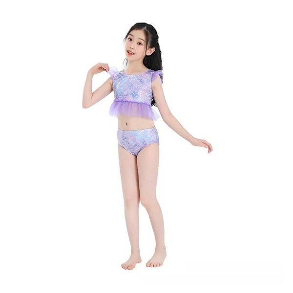 sjöjungfru baddräkt bikini mermaid tail flicka rosa 100