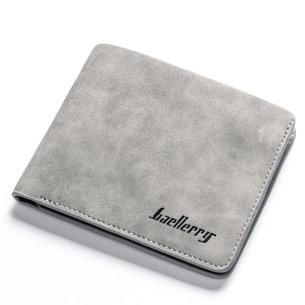 Baellerry kort stil Mens plånböcker visitkortshållare PU läder B Grå färg 12cm*9.8cm*1.2cm