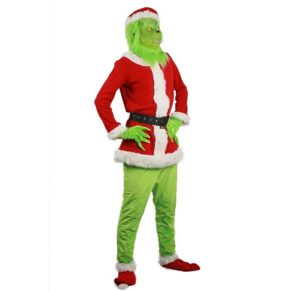 Julefest cosplay grinchen kostume maske børn/voksne 120 cm