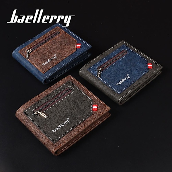 Baellerry Slim Bifold-tegnebog til mænd med flere kortspor og sort
