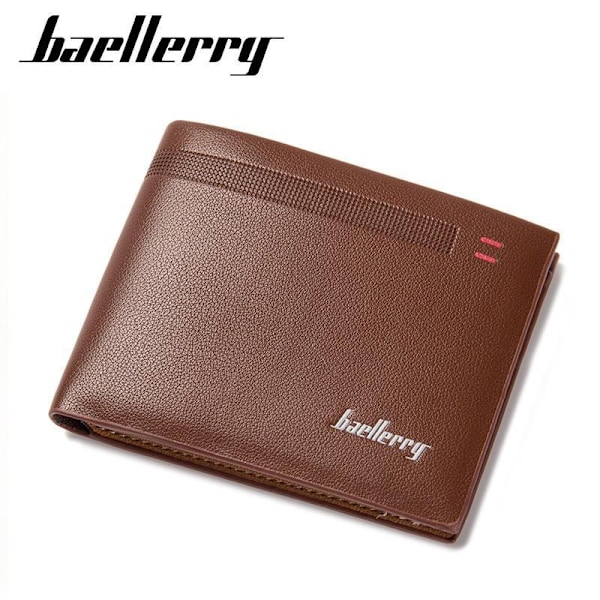 Baellerry Fashion Wallet Mænd Smalle Punge Bifold Wallet Luxury lysebrun 12 cm * 9,5 cm * 1,5 cm