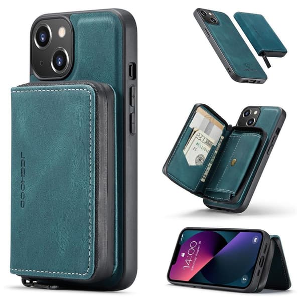 (Til iPhone 12Mini) Etui med stativ og kortlommer, stødsikkert, dets slanke design blå