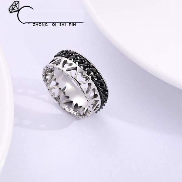antistress spinner rotating fidget ring rings blue Størrelse 10 / 19,8 mm