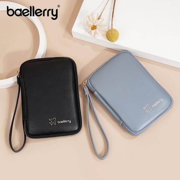 Baellerry Neutral Passport Wallet - Snygg Minimalistisk RFID-blo ljusrosa