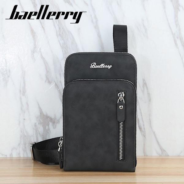 Baellerry Mænd Brysttaske Mode Crossbody Tasker Business Brand De sort 21 cm * 13 cm * 4,5 cm