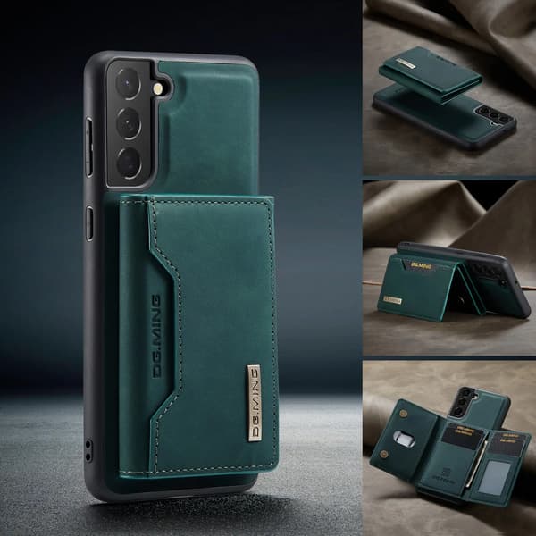 (For Samsung Galaxy A35) DG.MING Magnetic Detachable Wallet Case - 2-in-1 Premium Case with 8 Card Slots & Stand Function Kaffe