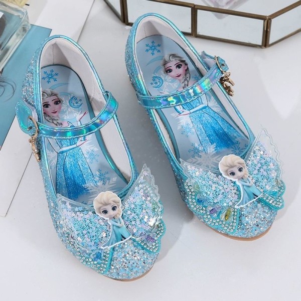 elsa prinsess skor barn flicka med paljetter silverfärgad 19.5cm / size31