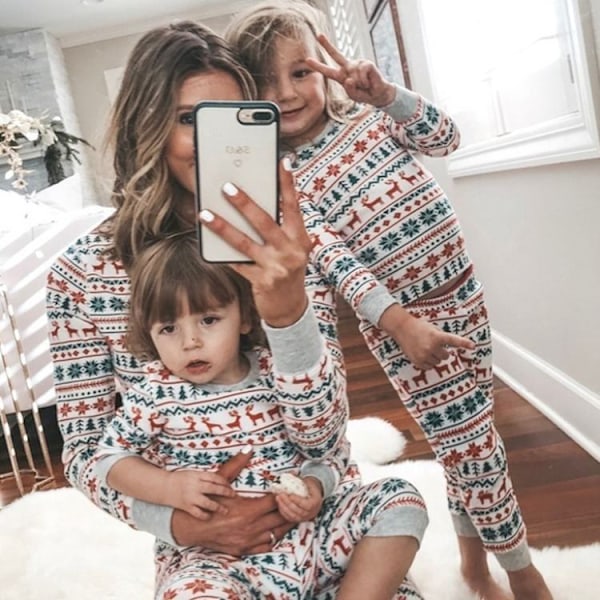 Juletøj Julepyjamas familie pyjamasbukser Julesweater pyjamassæt mamma l