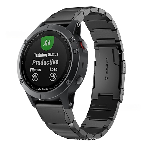 armbånd stål Garmin Fenix ​​​​7 Fenix ​​​​6/5 gen2 sort
