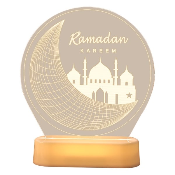 ramadan led dekoration mubarak kareem eid mubarak farve fjernbetjening a