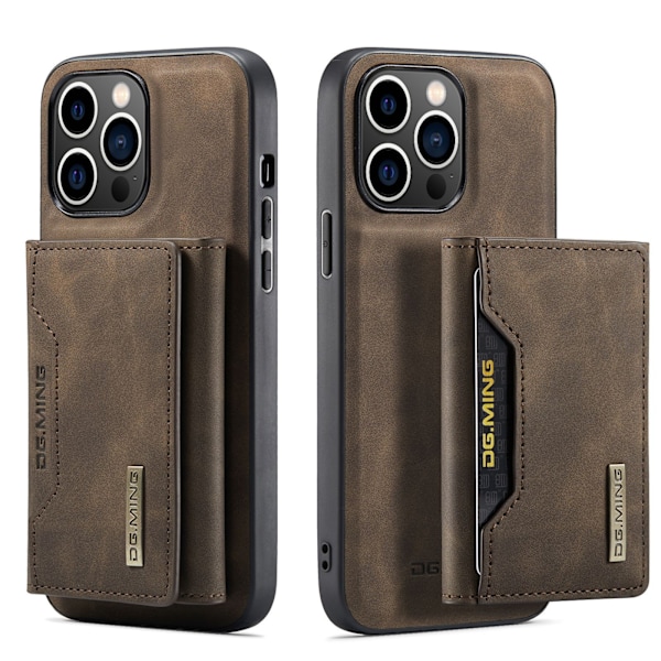 3-faldigt magnetiskt plånboksfodralset – kortfack + läderbakstyc brun iPhone XR