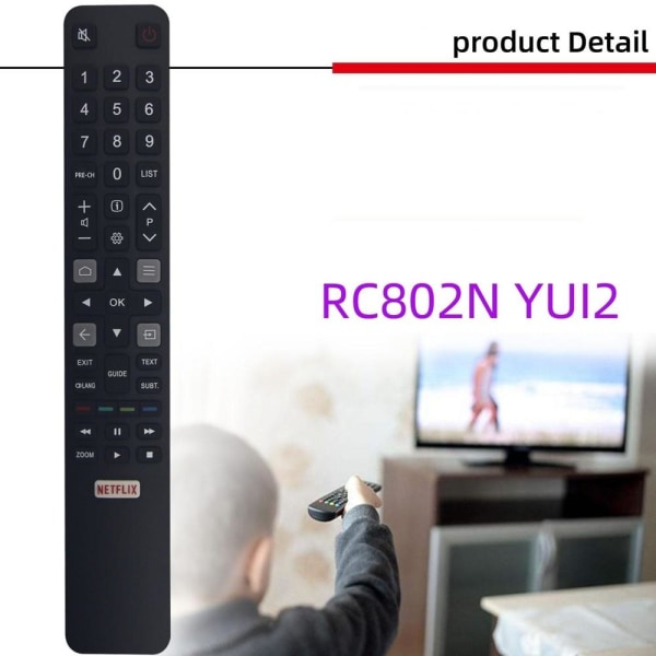 fjärrkontroll ersättning remote för TCL RC802N YUI4 YAI2 YUI5 YL RC802N YAI4