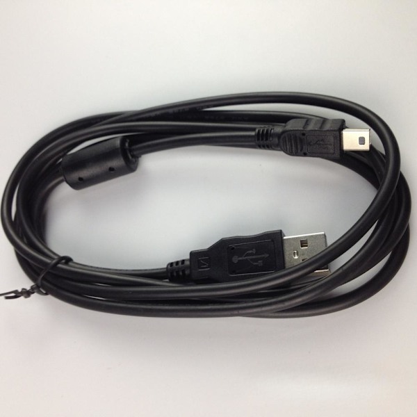 Sony Canon kameran datakaapeli Mini 5P USB 1,5 jalkaa 1,5 m musta magneettirenkaalla