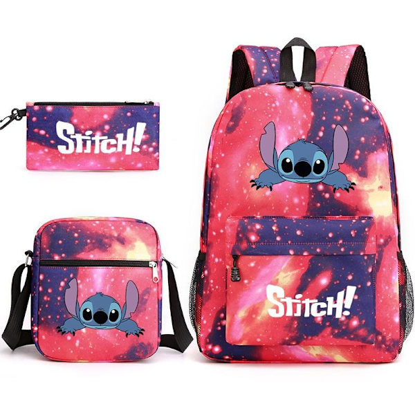 stitch reppu penaali olkahihna laukkupakkaus (3 kpl) tähti punainen
