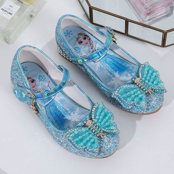 prinsesskor elsa skor barn festskor blå 19cm / size30