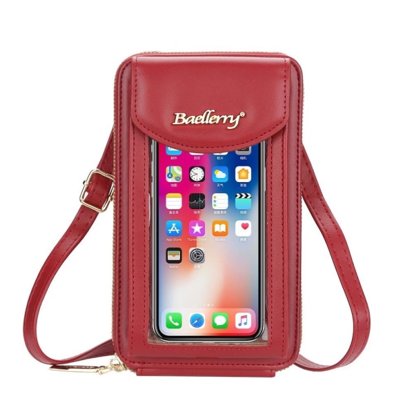 axelremsväska mobilväska med axelband dam röd