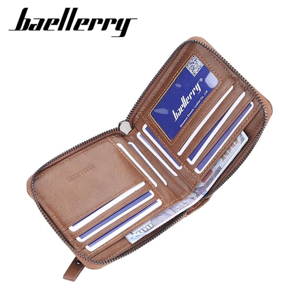 Baellerry Vintage slank pung til mænd med lynlås og flere lilla vandret snit