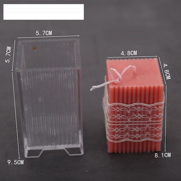 lysforme lys stearinlys gør-det-selv-forme i silikoneform rektangel 5x8,5cm