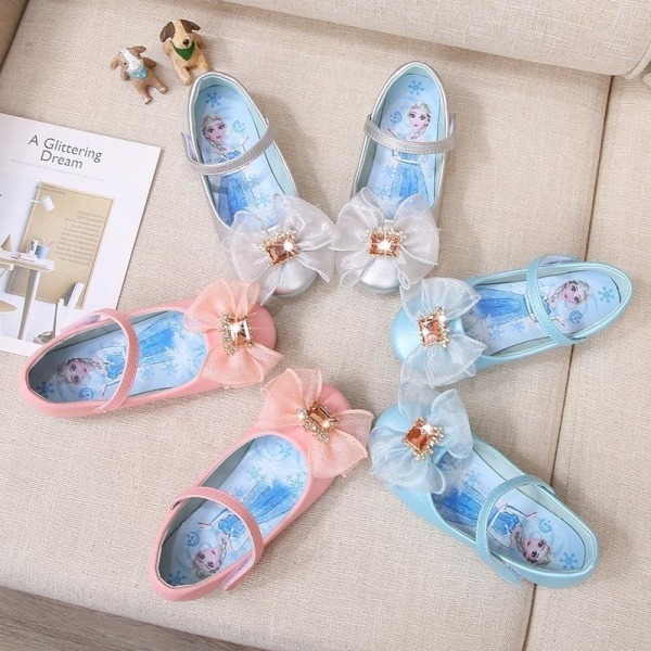 elsa prinsess skor barn flicka med paljetter blå 19cm / size31