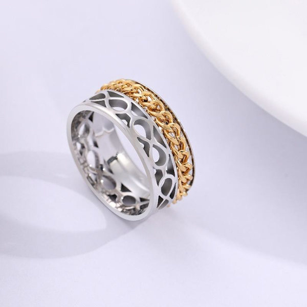 anti-ångest spinner fidget roterande ring ringar Size10/19.8mm