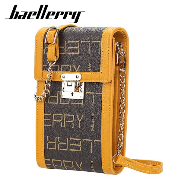 Baellerry Pu Nahka Naisten Pitkät Lompakot Vintage Chain Hasp Cross musta