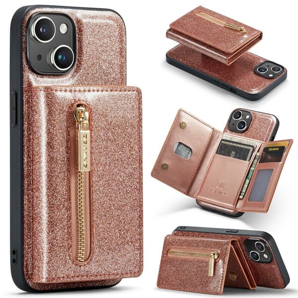 (Til iPhone 15 Pro Max) DG.MING M3-seriens glitrende telefoncover rosaguld