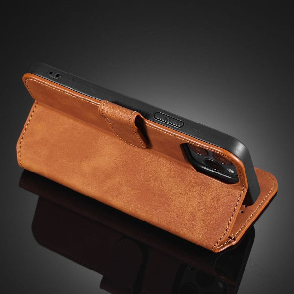 (For iPhone 14 Pro Max) DG.MING Retro Leather Phone Case me grå