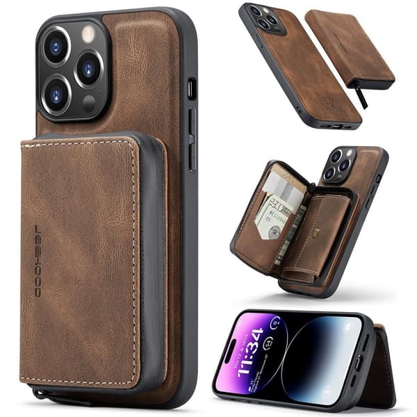 (Til iPhone 12Mini) Etui med stativ og kortlommer, stødsikkert, dets slanke design sort