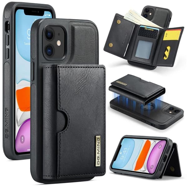 (Til iPhone 15 Plus) DG.MING M6 Serien Magnetisk Pung Etui sort