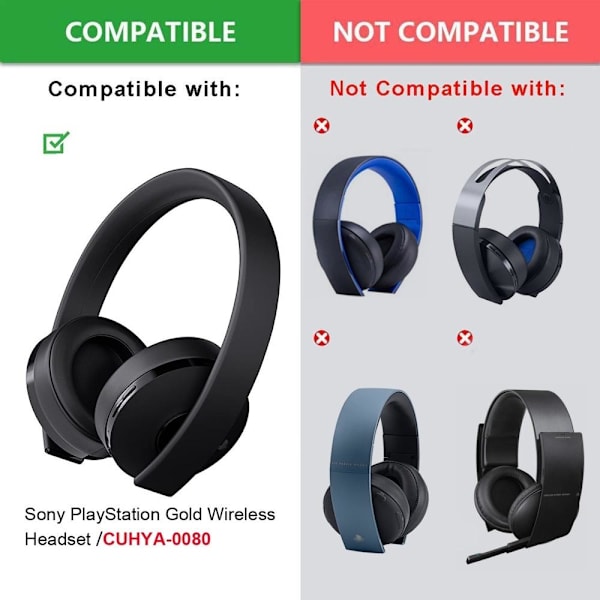 øreputer hodetelefonputer pads for Sony PS4 gold 7.1 CUHYA-0080 svart