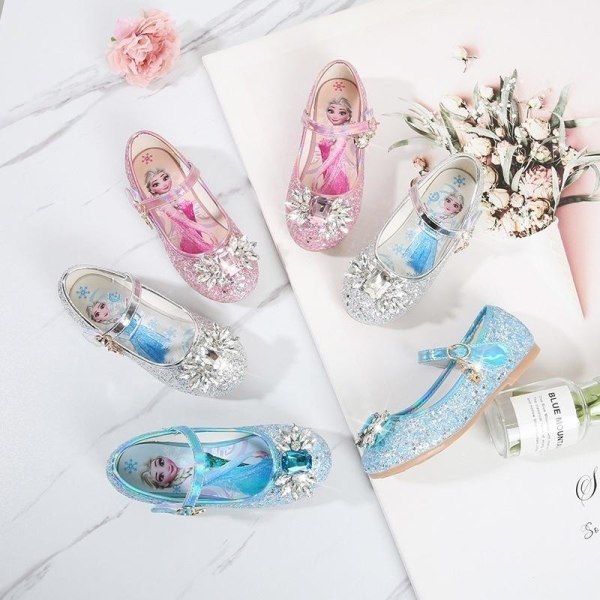prinsesskor elsa skor barn festskor blå 16cm / size25