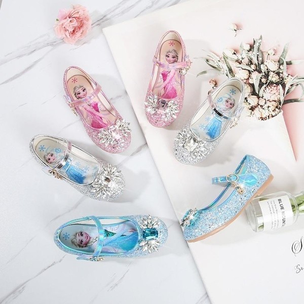 prinsesskor elsa skor barn festskor blå 18cm / size29