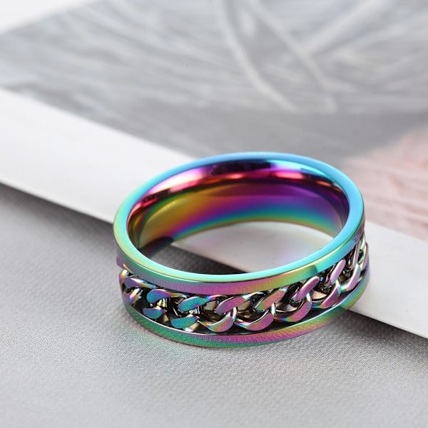 antistress spinner roterande fidget ring ringar Size11/20.8mm