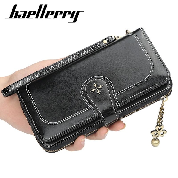 Baellerry damepung mellemlang clutch-taske lynlås v blå